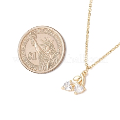 Brass Micro Pave Clear Cubic Zirconia Pendant Necklace&nbsp;NJEW-JN05390-01
