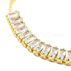 Cubic Zirconia Tennis Link Slider Bracelet with Golden 201 Stainless Steel Box Chains&nbsp;BJEW-C044-01G