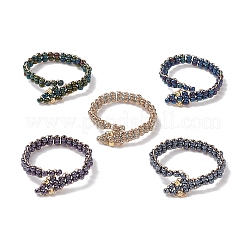 Glass Seed Bead Finger Rings&nbsp;RJEW-JR00875-02