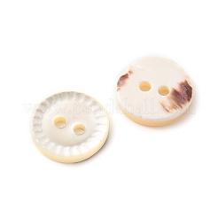 Natural Shell Flat Round Buttons with Carved Rim Recessed Center&nbsp;SH-CBA18B6-02B-05