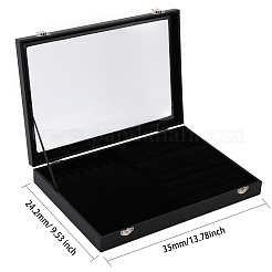 Rectangle PU Leather Covered with Plastic Jewelry Presentation Boxes&nbsp;CON-WH0089-21A