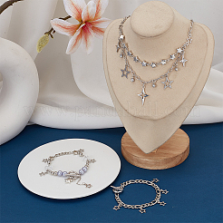 Star Alloy Layered Necklaces & Irons Chains Charm Bracelets Jewelry Sets&nbsp;SJEW-SC0001-05