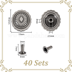 40Sets Alloy Decorative Rivets&nbsp;DIY-GA0008-93