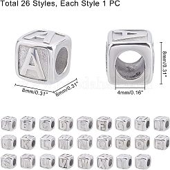 26Pcs 26 Styles 316 Surgical Stainless Steel European Beads&nbsp;STAS-UN0020-78P