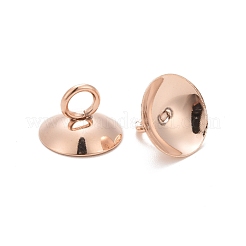 201 Stainless Steel Bead Cap Pendant Bails&nbsp;STAS-L244-27A-RG