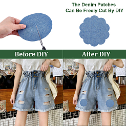 12Pcs 4 Colors Denim Cloth Iron On Sew On Patches&nbsp;PATC-FG0003-85