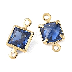 SHEGRACE Brass Pave Cubic Zirconia Square Connector Charms&nbsp;XGRQ2O860-440C-G