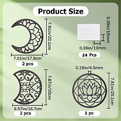 Wooden Moon Phase Decor Wall Decorations Set&nbsp;AJEW-WH0258-791C