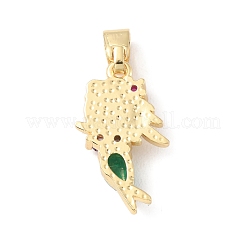 Brass Micro Pave Cubic Zirconia Pendants&nbsp;X-KK-P233-02G