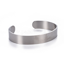 Tarnish Resistant 304 Stainless Steel Cuff Bangles&nbsp;BJEW-E367-04P