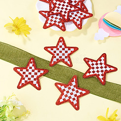 8Pcs Star with Lattice Computerized Embroidery Polyester Iron on/Sew on Patches&nbsp;PATC-TA0001-49B