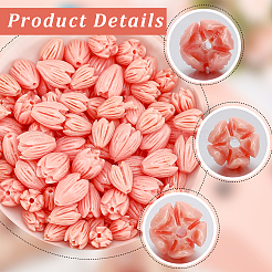 100Pcs 2 Styles Dyed Synthetic Coral Carved Beads&nbsp;CORA-SP0001-11B