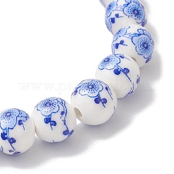3Pcs 3 Colors Handmade Flower Printed Porcelain Ceramic Round Beads Stretch Bracelets for Women&nbsp;BJEW-JB12090