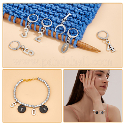 Alloy Number Pendant Locking Stitch Markers&nbsp;HJEW-PH01840