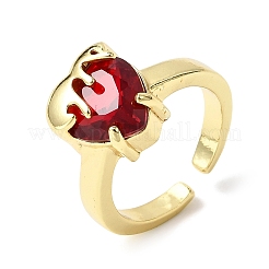 Glass Cuff Open Rings&nbsp;RJEW-P178-01B-G
