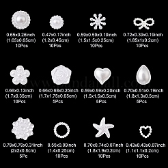 100Pcs 12 Styles ABS Plastic Imitation Pearl Cabochons&nbsp;SACR-YW0001-56