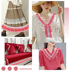 10M Polyester Flower Lace Ribbon with Paillettes&nbsp;OCOR-GF0003-34A