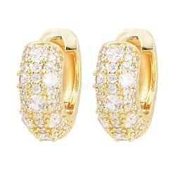 Brass Micro Pave Clear Cubic Zirconia Hoop Earring&nbsp;EJEW-Z164-14G