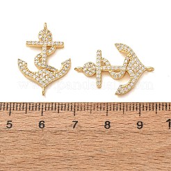 Brass Micro Pave Clear Cubic Zirconia Connector Charms&nbsp;CU-CBA4579-17G