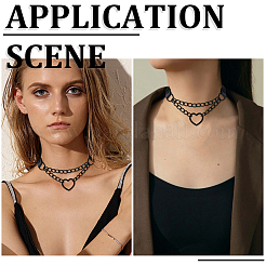 PU Leather Biker Punk Gloves with Punk-style Imitation Leather Chocker Necklaces&nbsp;AJEW-CL0005-33