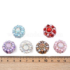 Inlay Glass Polymer Clay Rhinestone Rondelle Beads&nbsp;CLAY-A004-02