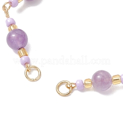 Synthetic Turquoise & Natural Amethyst & Howlite & Carnelian & Dyed Yellow Jade & Dyed Malaysia Jade Round and Glass Seed Beads Link Chain Bracelet Making&nbsp;AJEW-MZ00009