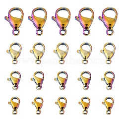 60Pcs 4 Style Ion Plating(IP) 304 Stainless Steel Lobster Claw Clasps&nbsp;STAS-LS0001-46MC