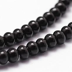 Natural Black Onyx Beads Strands&nbsp;G-P161-19-4x2mm