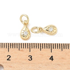 Brass Micro Pave Cubic Zirconia Pendants&nbsp;KK-D386-02G