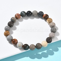 Natural Alashan Agate Round Beads Stretch Bracelets for Women&nbsp;BJEW-Z158-03M-03