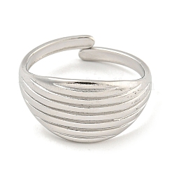 Non-Tarnish 304 Stainless Steel Wide Cuff Finger Rings for Women&nbsp;RJEW-P114-10P