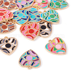 14Pcs 7 Colors Rack Plating Alloy Enamel Pendants&nbsp;ENAM-TA0002-54