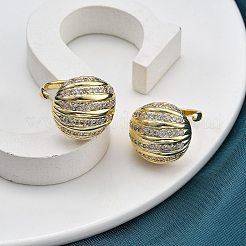 Rack Plating Brass Micro Pave Clear Cubic Zirconia Cuff Finger Rings for Women&nbsp;RJEW-M028-41G