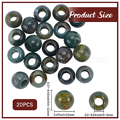 20Pcs Natural Indian Agate European Beads&nbsp;G-SP0001-47