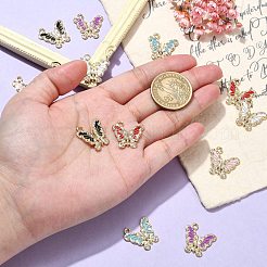 12Pcs 6 Colors Golden Alloy with Rhinestone Pendant&nbsp;FIND-CJ0001-79