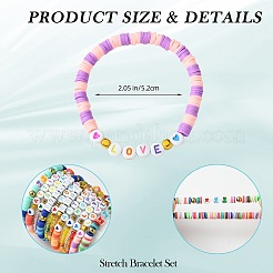 30Pcs 30 Styles Polymer Clay & Glass Beaded Stretch Bracelet Sets&nbsp;BJEW-SW001584