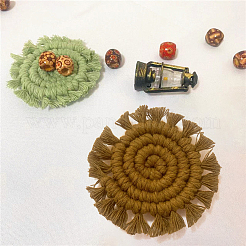 Bohemia Handmade Woven Cotton Coaster&nbsp;AJEW-WH20020-294B