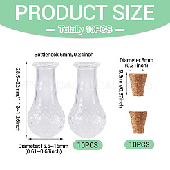 10Pcs Clear Glass Wishing Bottles&nbsp;AJEW-TA0002-85A