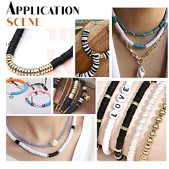12Strand 3 Color Flat Round Handmade Polymer Clay Beads&nbsp;CLAY-PH0001-70