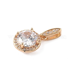 Brass Micro Pave Cubic Zirconia Pendants&nbsp;KK-E795-11KCG-02