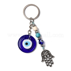 Handmade Evil Eye Iron Lampwork Pendant Keychains&nbsp;KEYC-JKC01387