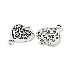 Tibetan Style Alloy Hollow Heart Connector Charms&nbsp;TIBE-S324-18AS