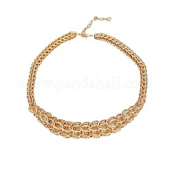 Brass Ring Link Chain Necklaces for Women&nbsp;WG84A7D-01