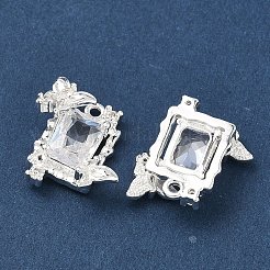 Brass Pave Clear Cubic Zirconia Pendants&nbsp;KK-C168-22S