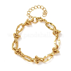 304 Stainless Steel Knot Link Chain Bracelets&nbsp;BJEW-F536-06G