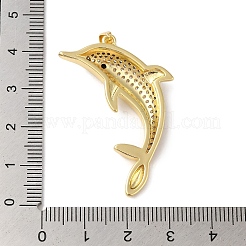 Rack Plating Brass & Clear Cubic Zirconia Pendants&nbsp;KK-L216-067G