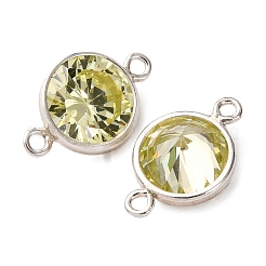 925 Streling Silver Pave Cubic Zirconia Birthstone Connector Charms&nbsp;STER-NH0001-80P-06
