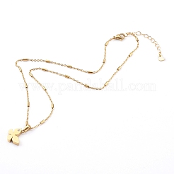 304 Stainless Steel Butterfly Pendant Necklaces&nbsp;NJEW-JN03351-04