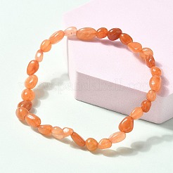 Natural Red Aventurine Beads Stretch Bracelets for Men Women&nbsp;BJEW-I320-01B