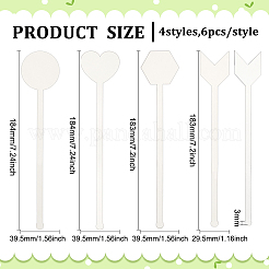 24Pcs 4 Style Transparent Acrylic Stirring Rods&nbsp;AJEW-FG0003-16
